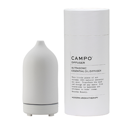 CAMPO White Ceramic Ultrasonic Essential Oil Diffuser